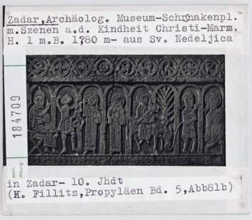 Vorschaubild Zadar, Archäol. Museum: Schranke mit Szenen aus d. Kindheit Christi. Marmor (10. Jhd.) Diasammlung